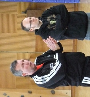 Cheftrainer Atschi mit Elmin Pepic und Max Merkenthaler